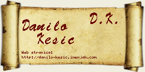 Danilo Kesić vizit kartica